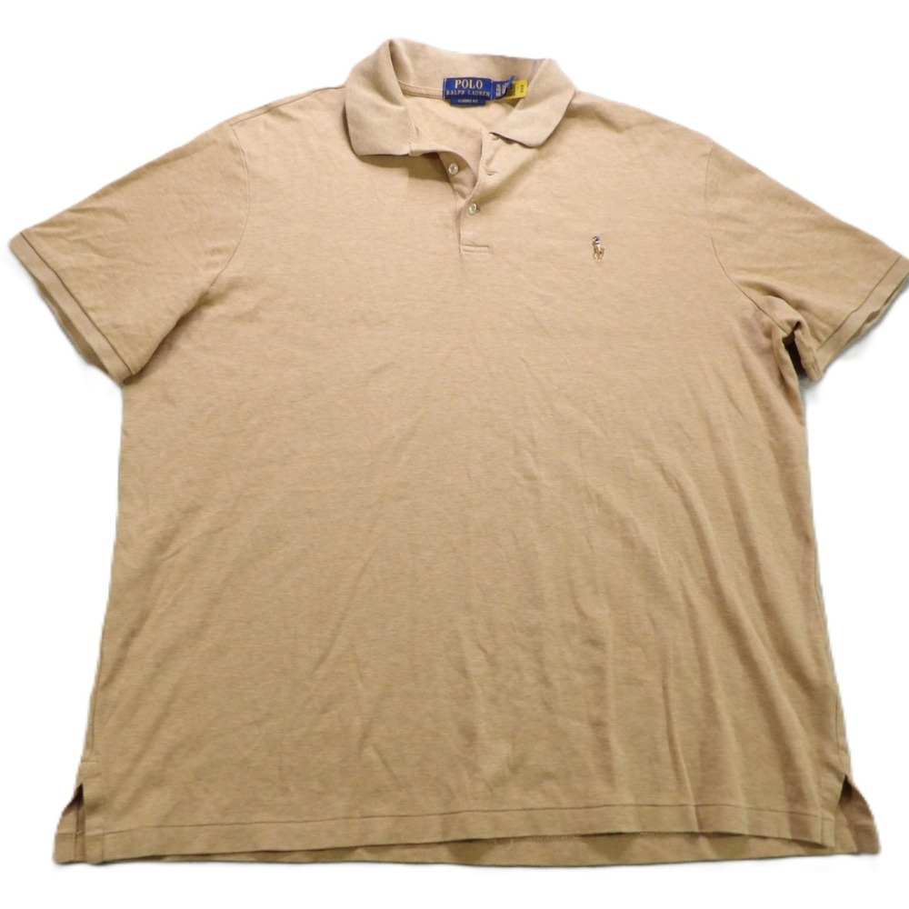 Polo Ralph Lauren Classic Fit Cotton Short Sleeves Men XL Beige Shirt Flesh Pony